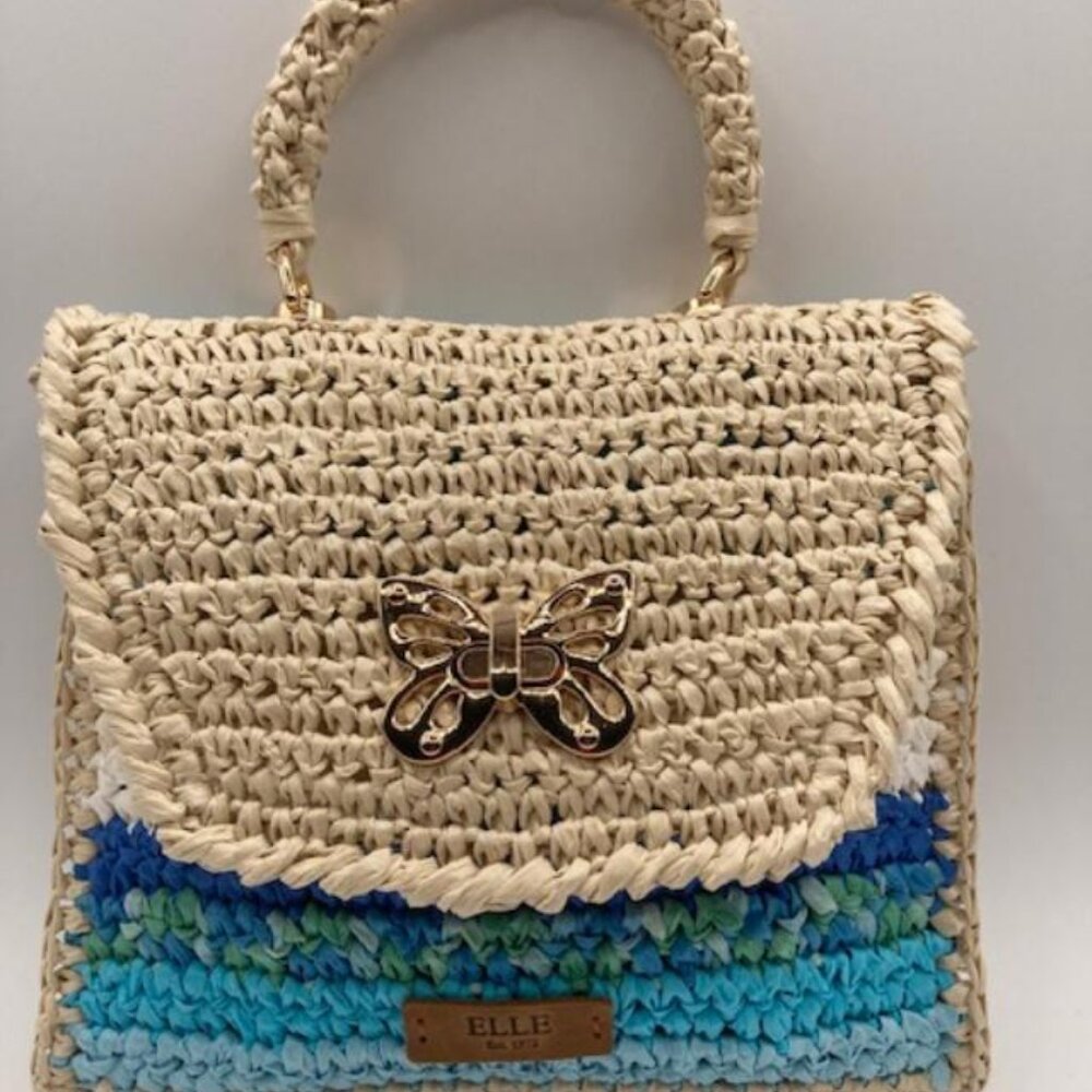 ELLE Raffia Crochet Crossbody/Handbag - Picture 2 of 4